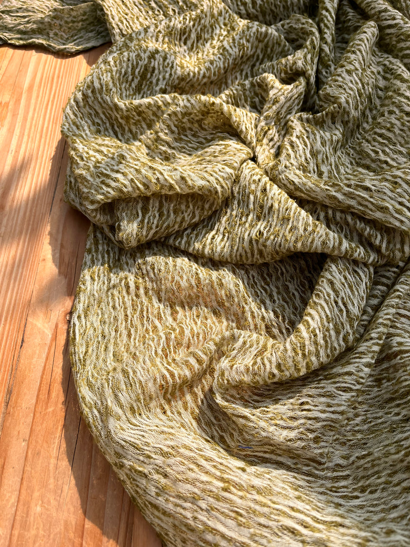 Green Textured Linen Fabric By The Yard Natural Fabrics.