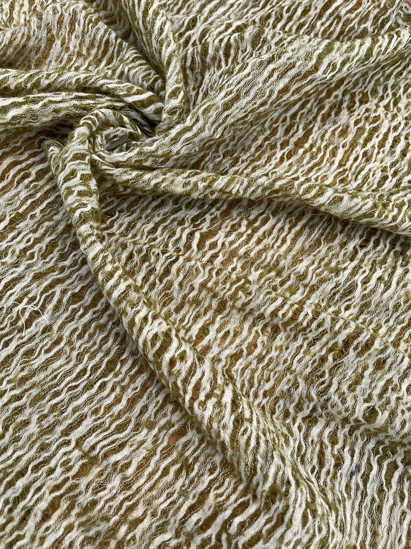 Green Textured Linen Fabric By The Yard Natural Fabrics.
