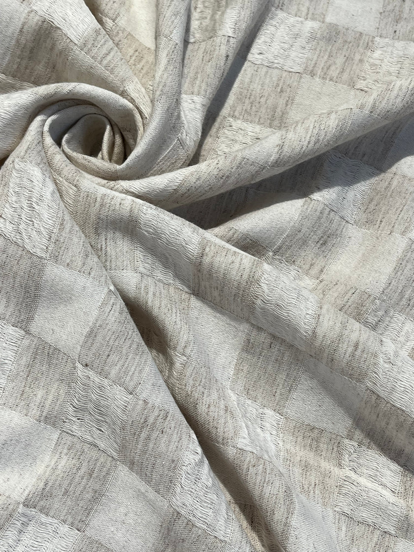 Natural Check Pattern Hemp-Cotton Fabric – 210 GSM