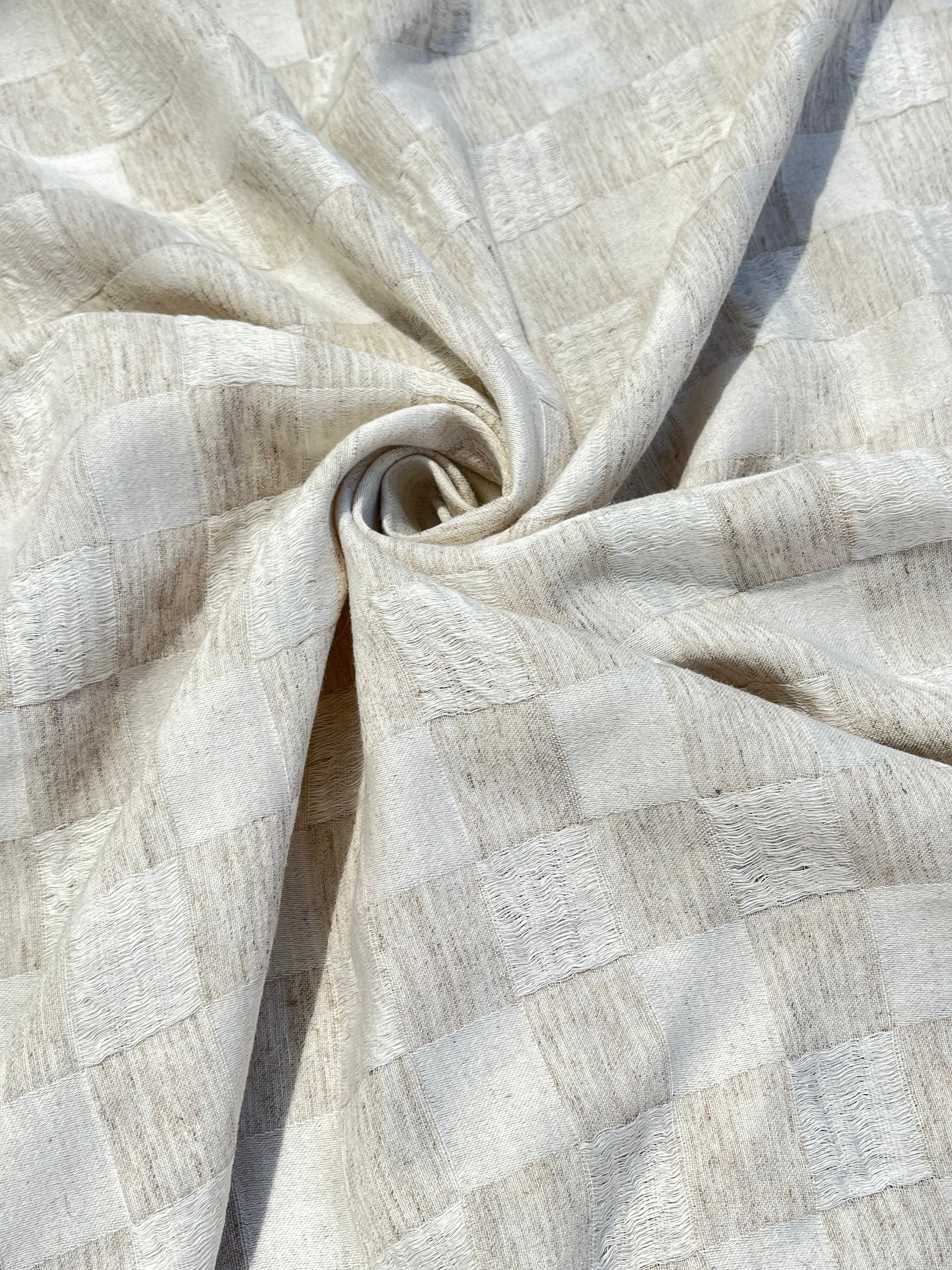 Natural Check Pattern Hemp-Cotton Fabric – 210 GSM