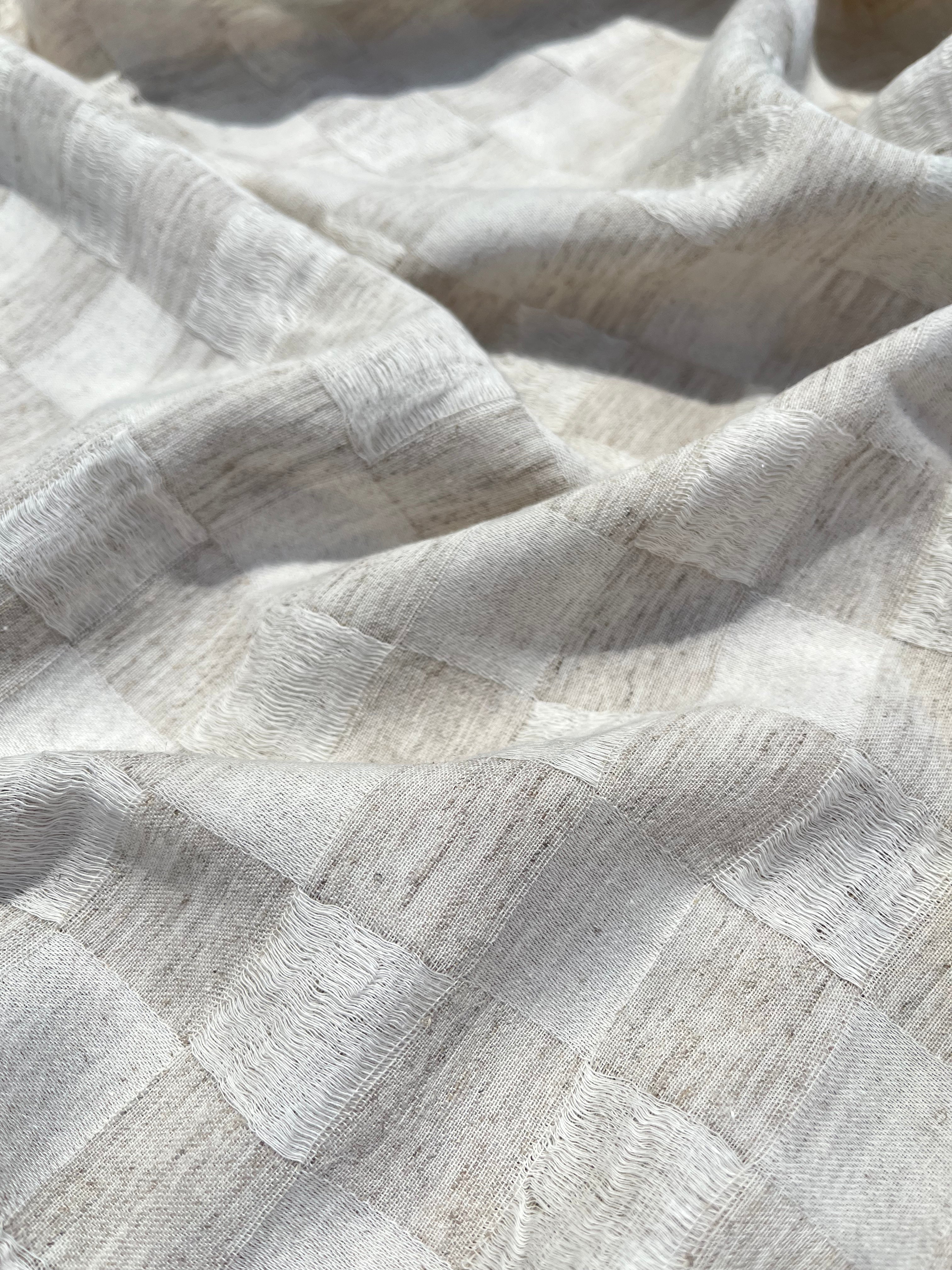 Natural Check Pattern Hemp-Cotton Fabric – 210 GSM