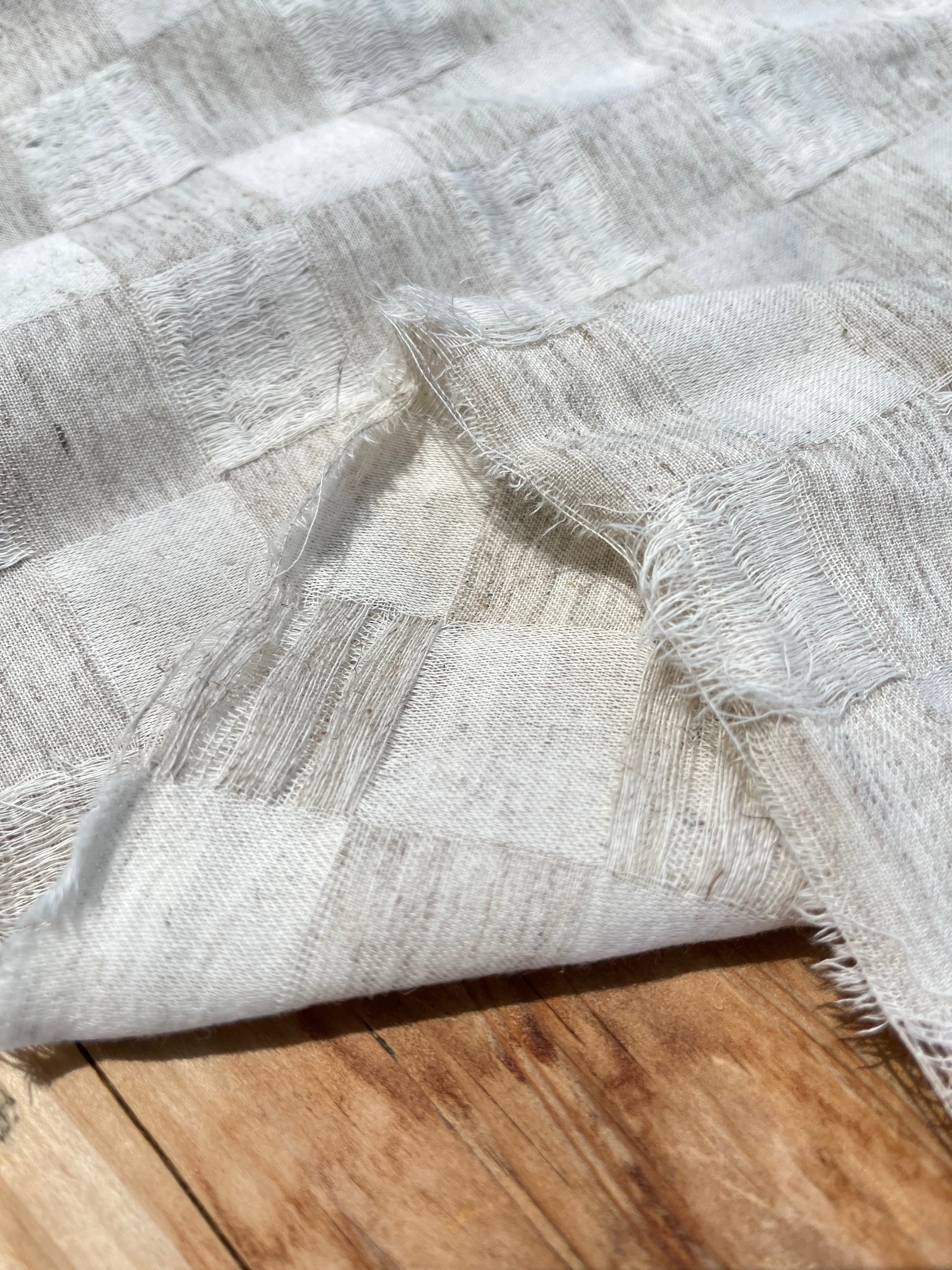 Natural Check Pattern Hemp-Cotton Fabric – 210 GSM