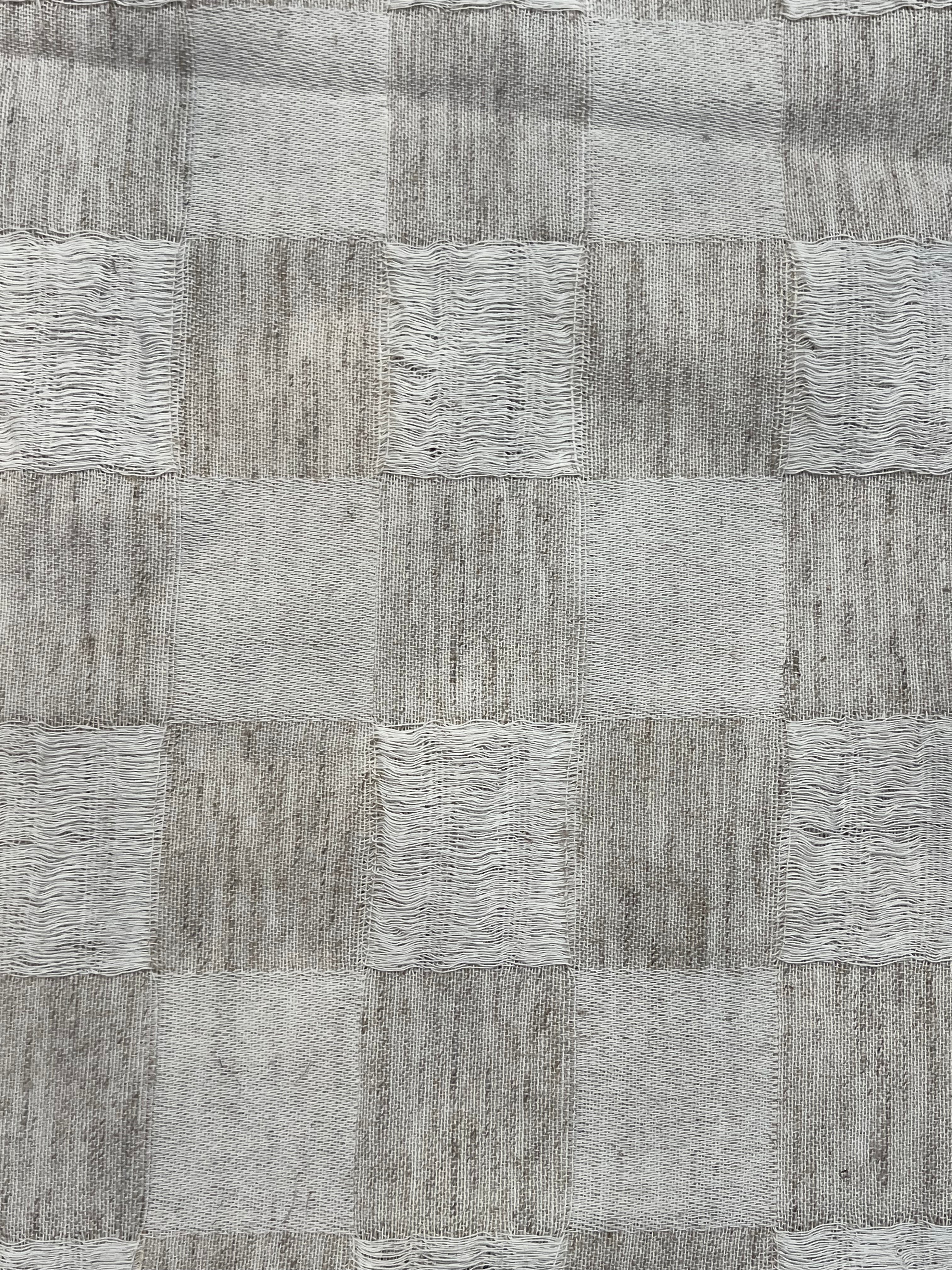 Natural Check Pattern Hemp-Cotton Fabric – 210 GSM