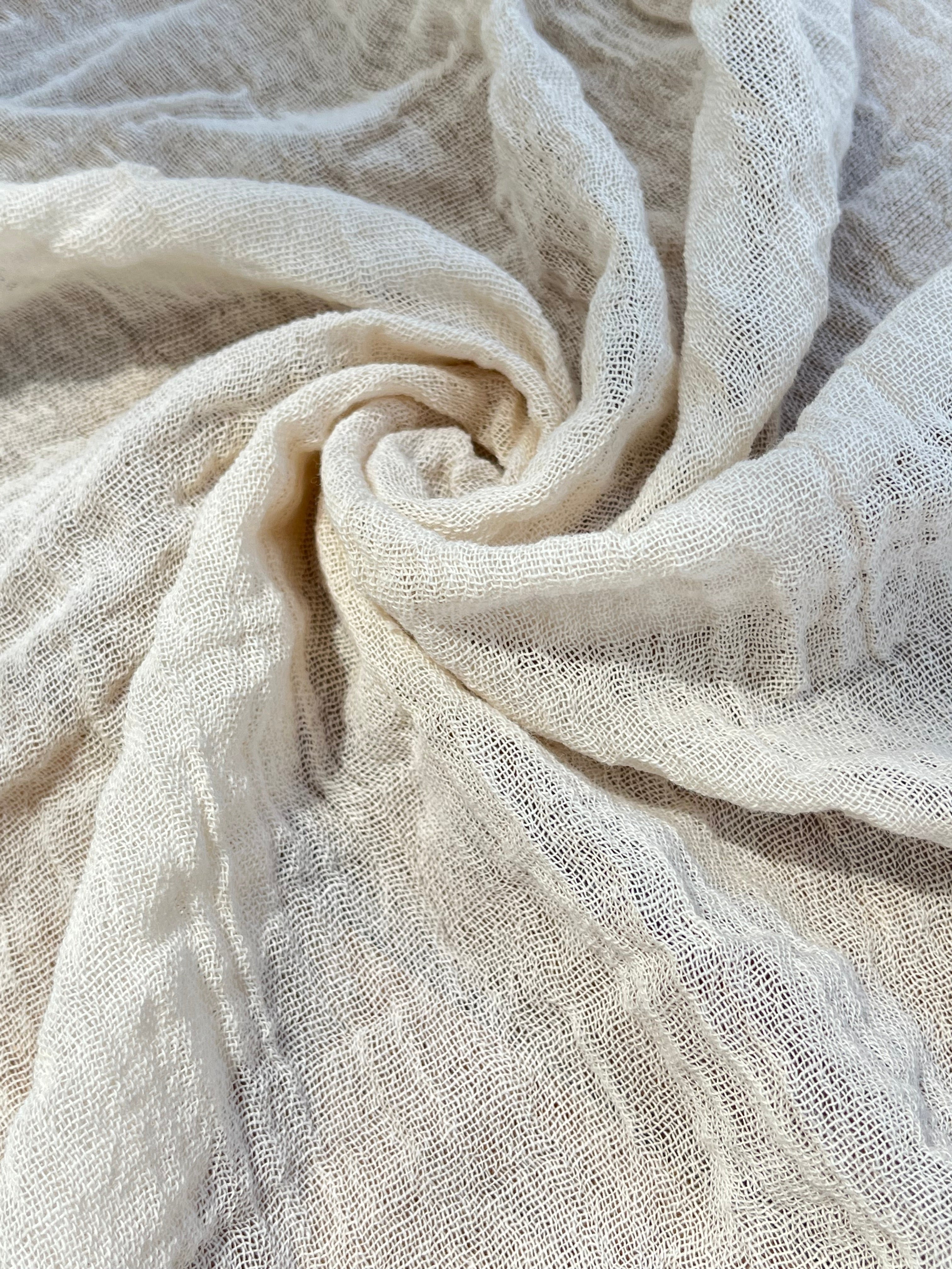 Gauze Crinkle Cotton Fabric By The Meter/80 GSM/ Wide Width: 180 cm
