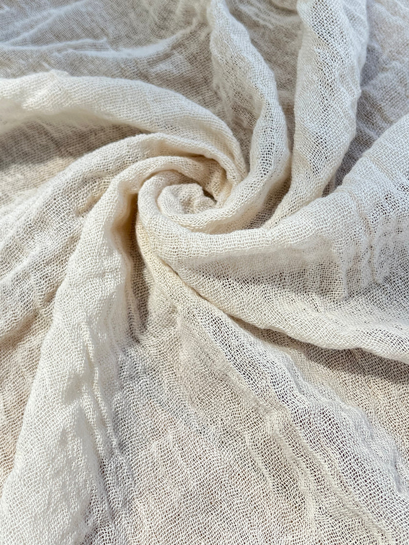 Gauze Crinkle Cotton Fabric By The Meter/80 GSM/ Wide Width: 180 cm
