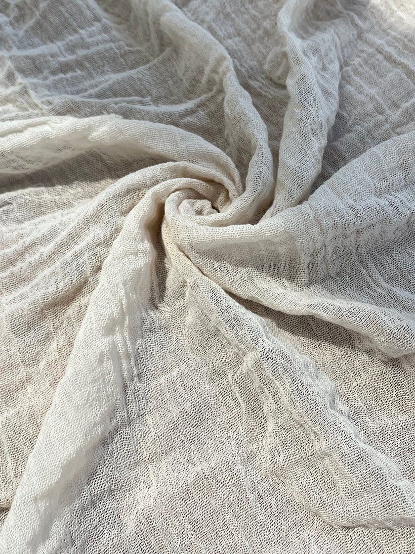 Gauze Crinkle Cotton Fabric By The Meter/80 GSM/ Wide Width: 180 cm