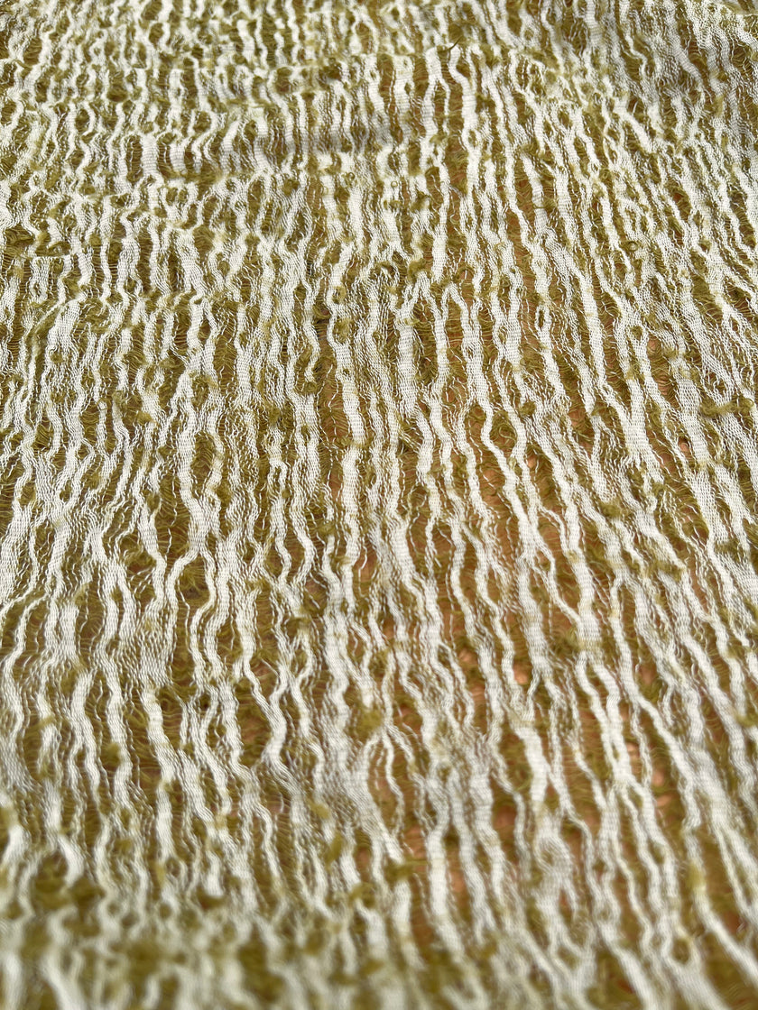 Green Textured Linen Fabric By The Yard Natural Fabrics.