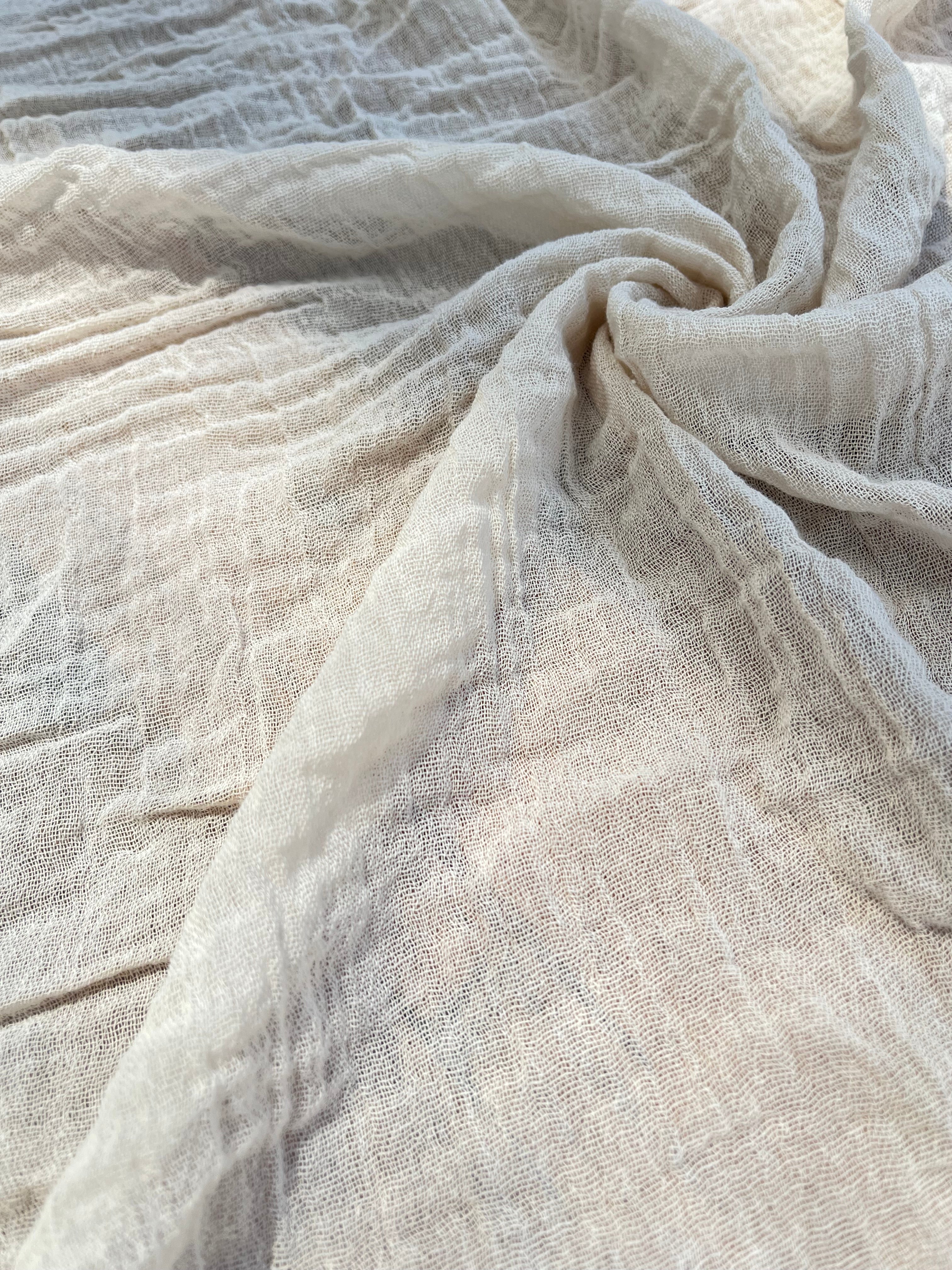 Gauze Crinkle Cotton Fabric By The Meter/80 GSM/ Wide Width: 180 cm
