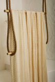 Neutral Textured Cotton Stretchy Crinkle Fabric.