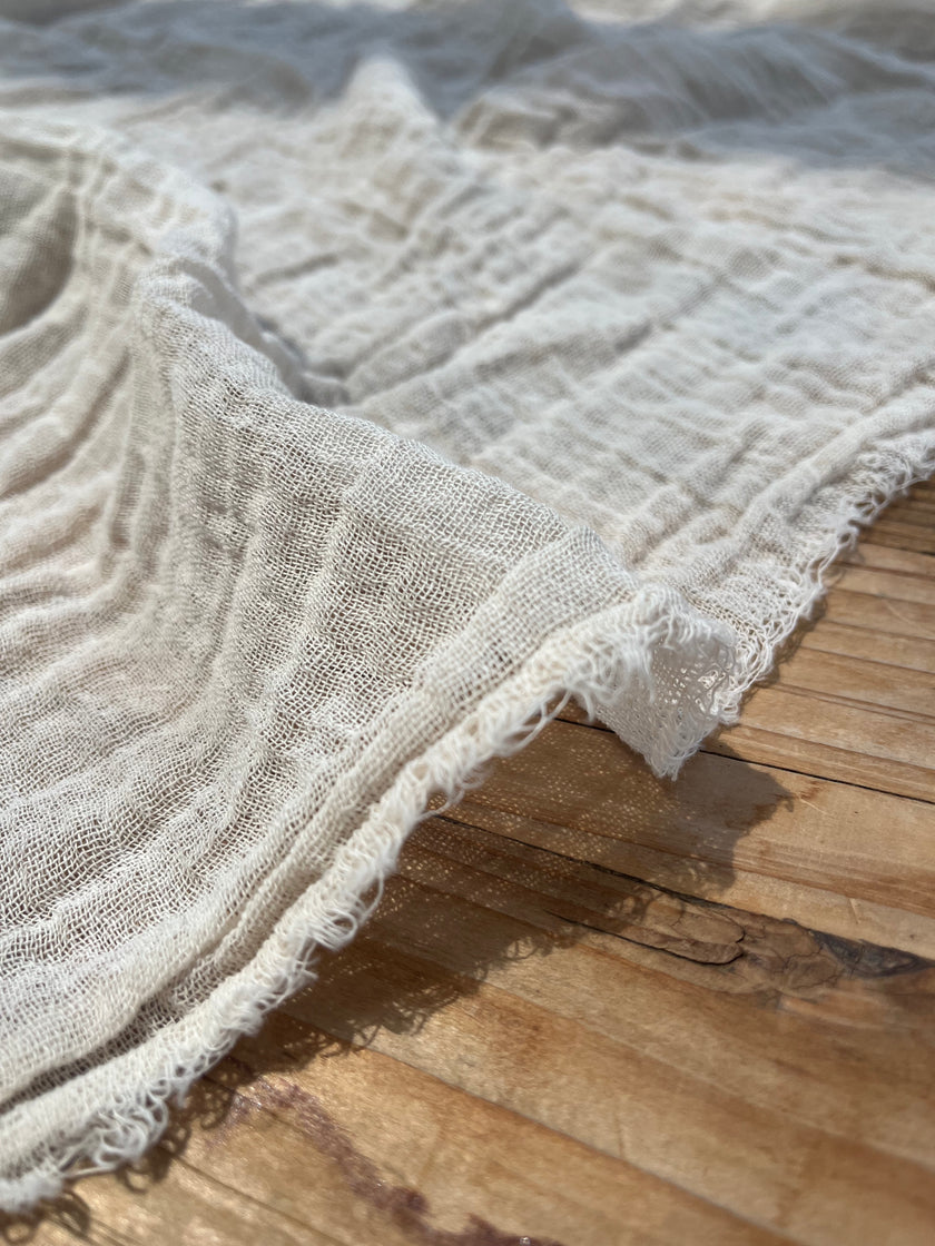 Gauze Crinkle Cotton Fabric By The Meter/80 GSM/ Wide Width: 180 cm