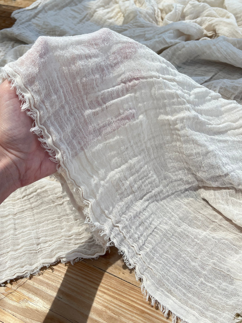 Gauze Crinkle Cotton Fabric By The Meter/80 GSM/ Wide Width: 180 cm