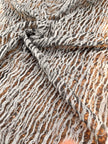 Tissu en lin noir et blanc par cour, tissu en coton biologique, tissus naturels semi-transparents texturés à la main.