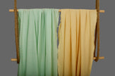 Mint Green Striped Neutral Organic Cotton Fabric By The Meter.