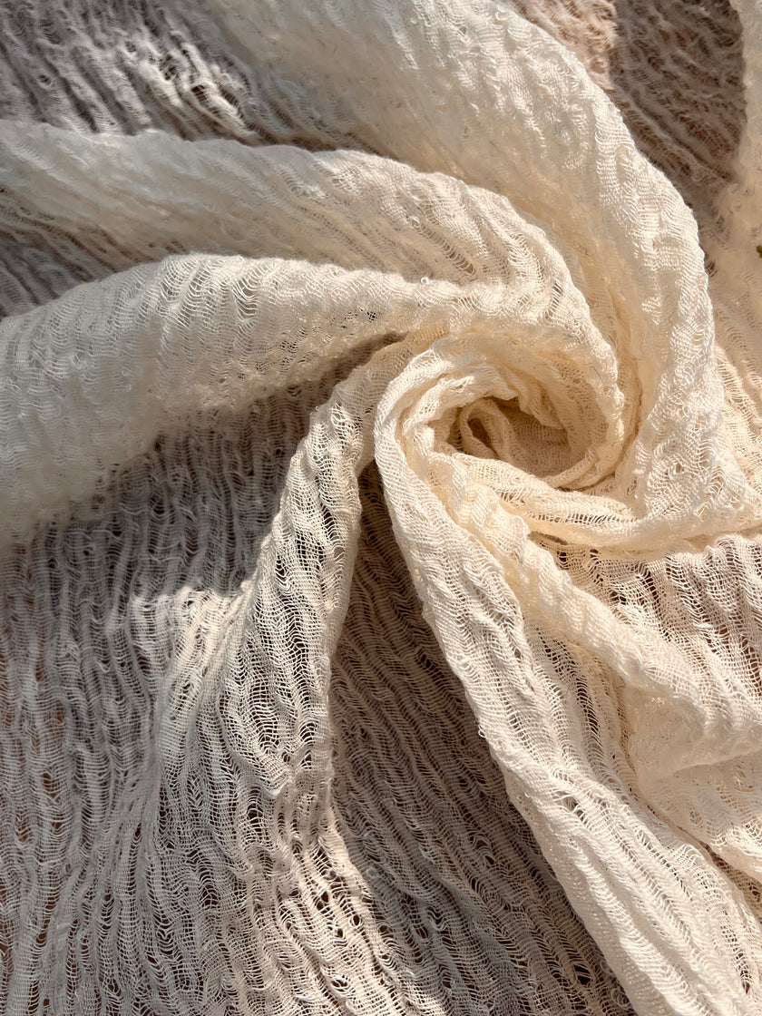 Unbleached, Ivory White Textured Linen Fabric By The Yard Natural Fabrics.