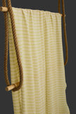 Green Striped Neutral Organic Cotton Fabric By The Meter.