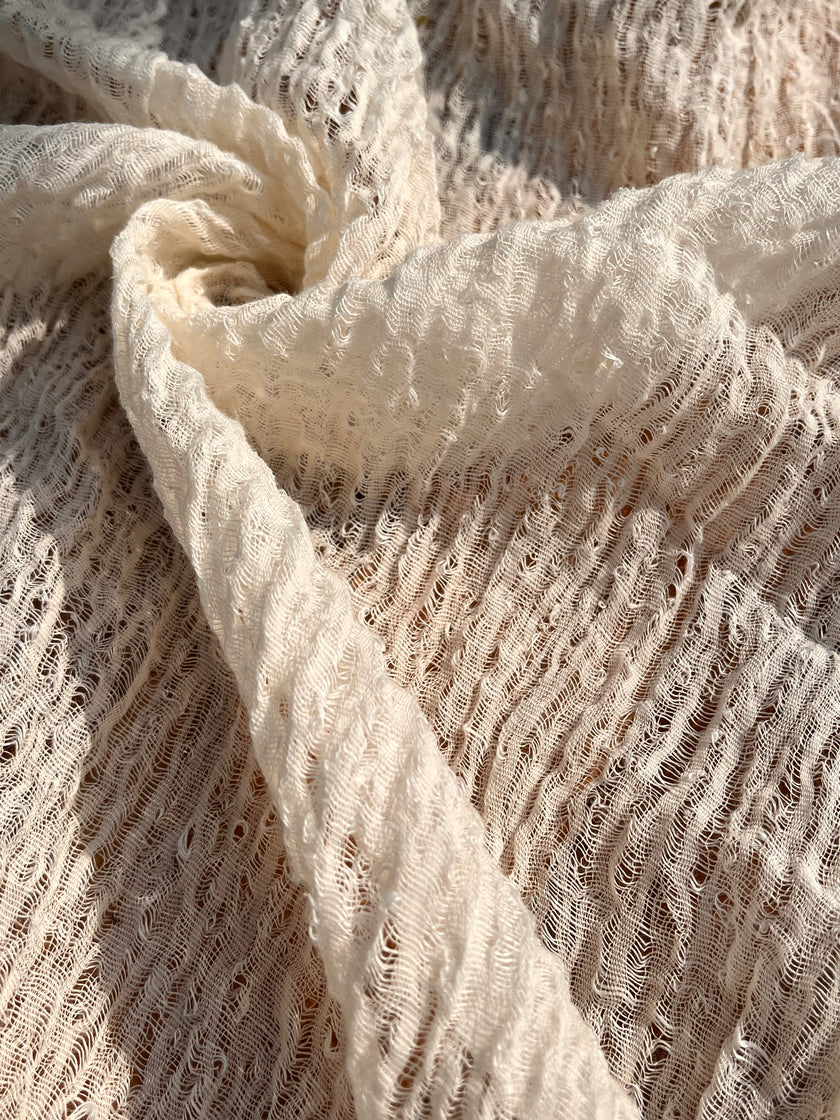 Unbleached, Ivory White Textured Linen Fabric By The Yard Natural Fabrics.