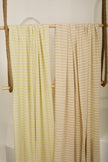 Green Striped Neutral Organic Cotton Fabric By The Meter.