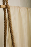 White Pin Striped Neutral Organic Cotton Fabric By The Meter.