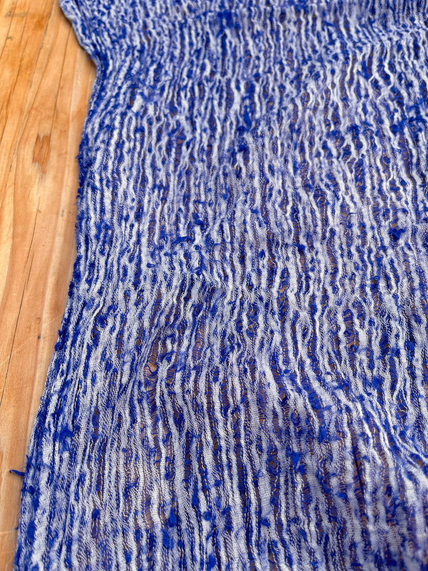 Blue Unique Natural Fabrics: Funky, Sheer, and Textured Cotton Linen.