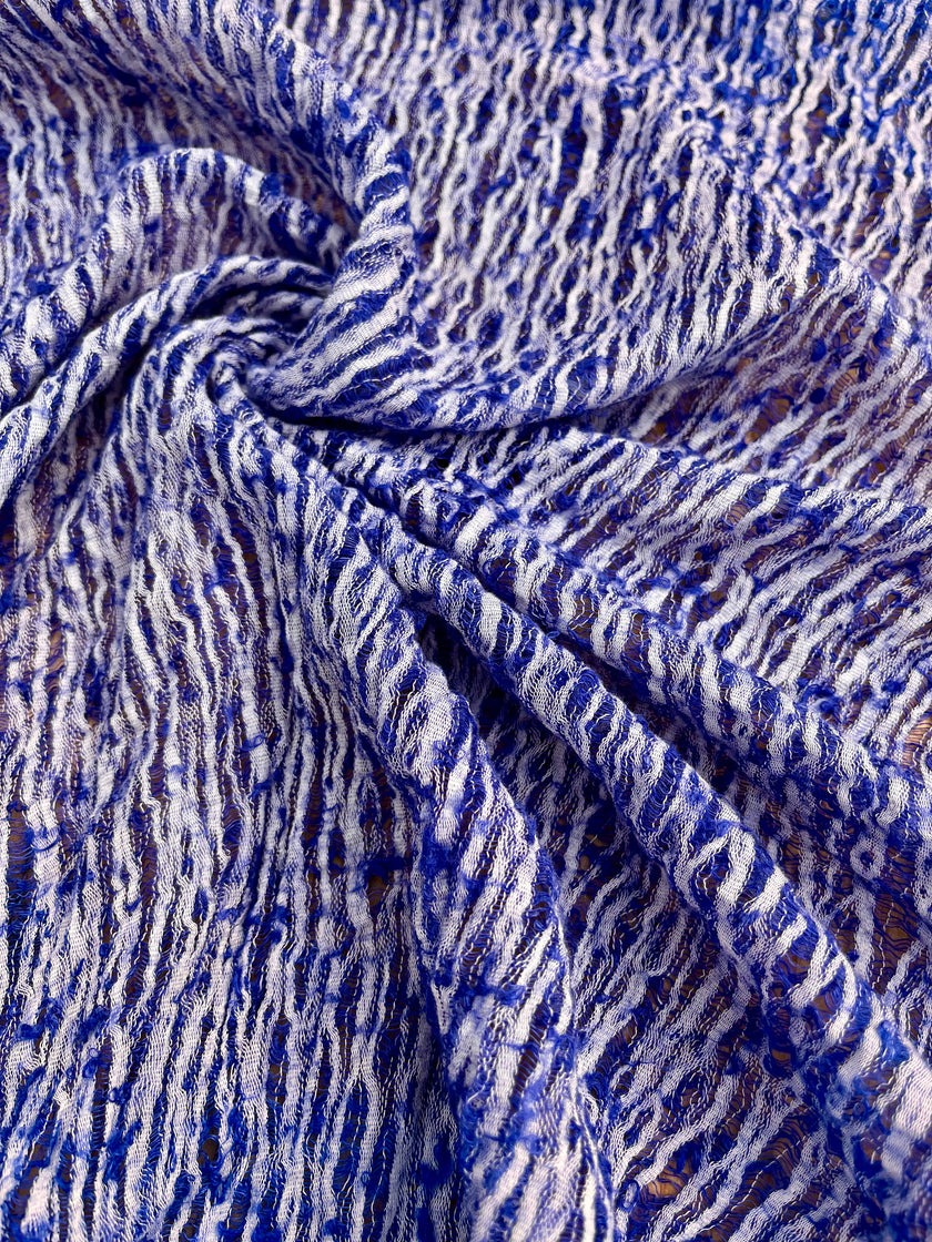 Blue Unique Natural Fabrics: Funky, Sheer, and Textured Cotton Linen.