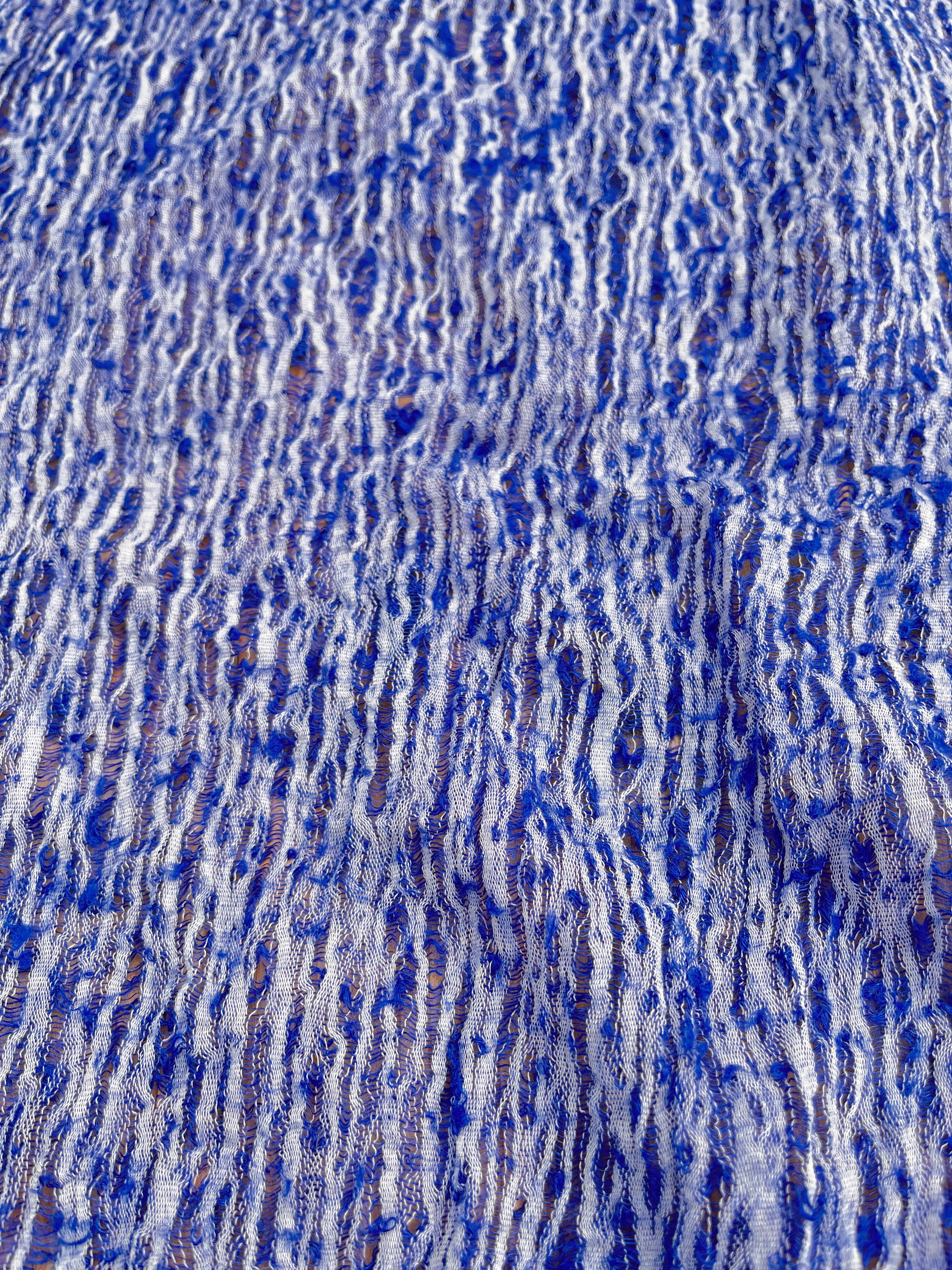 Blue Unique Natural Fabrics: Funky, Sheer, and Textured Cotton Linen.