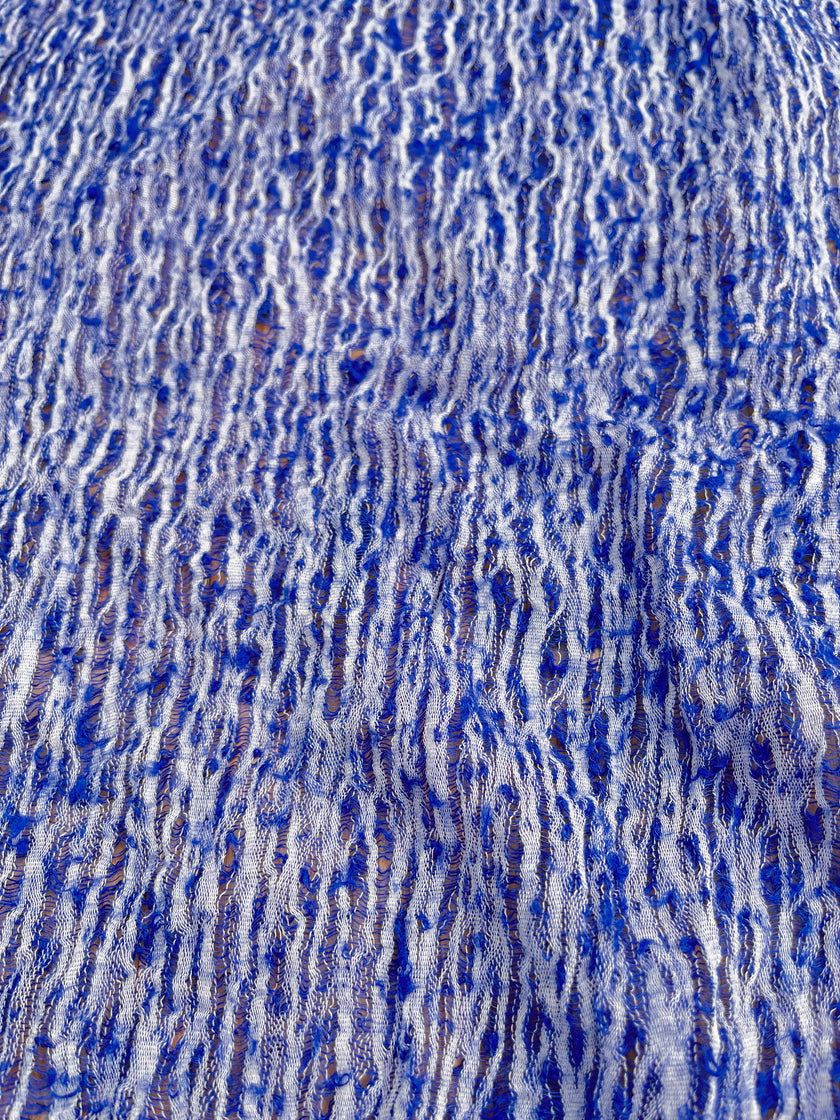 Blue Unique Natural Fabrics: Funky, Sheer, and Textured Cotton Linen.