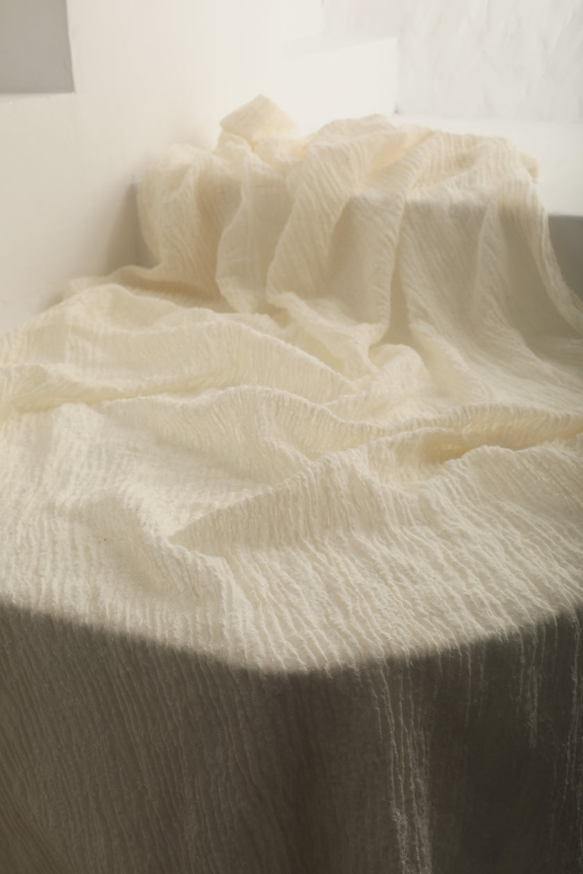 Unbleached, Ivory White Textured Linen Fabric By The Yard Natural Fabrics.