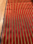 Red - Yellow Stripes Silk Fabric, Moire Silk Fabric, Silk By The Yard. Watermark Pattern.