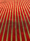 Red - Yellow Stripes Silk Fabric, Moire Silk Fabric, Silk By The Yard. Watermark Pattern.