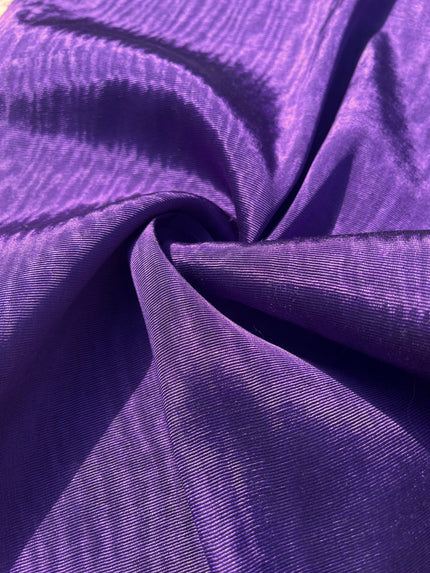 Purple Colour Silk Moire Home Textile Interior Fabrics, Watermark Pattern.