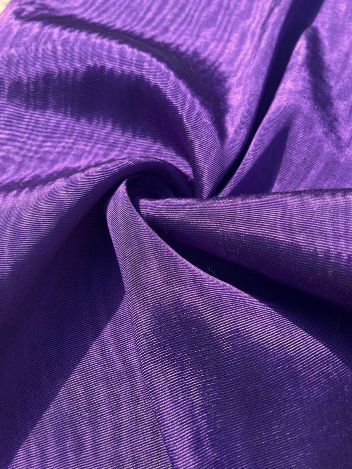 Purple Colour Silk Moire Home Textile Interior Fabrics, Watermark Pattern.