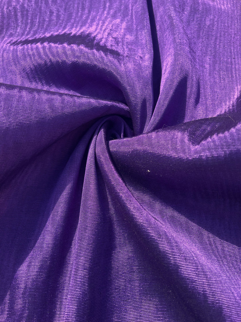 Purple Colour Silk Moire Home Textile Interior Fabrics, Watermark Pattern.