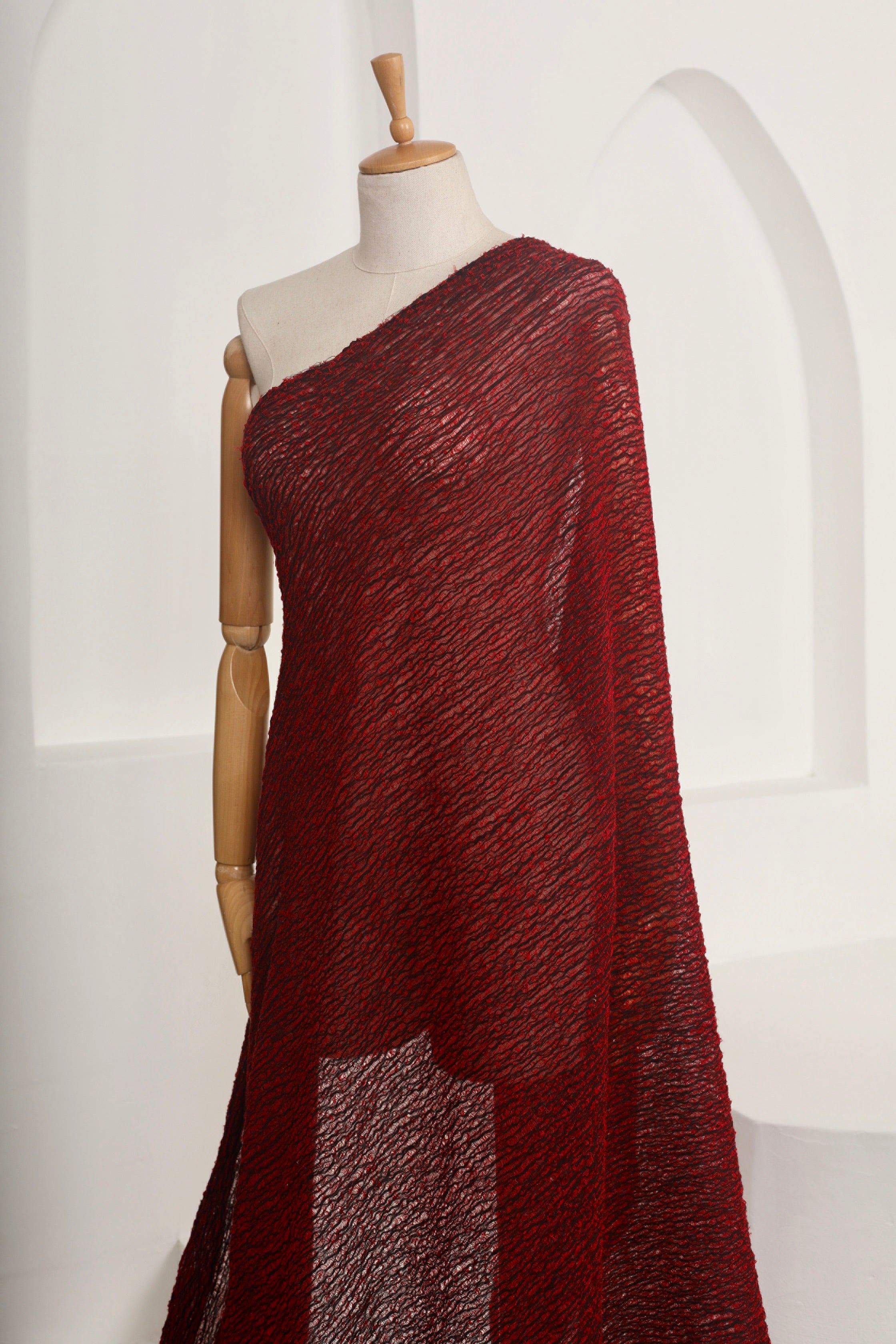 Red Textured Linen Fabric By The Yard Natural Fabrics.