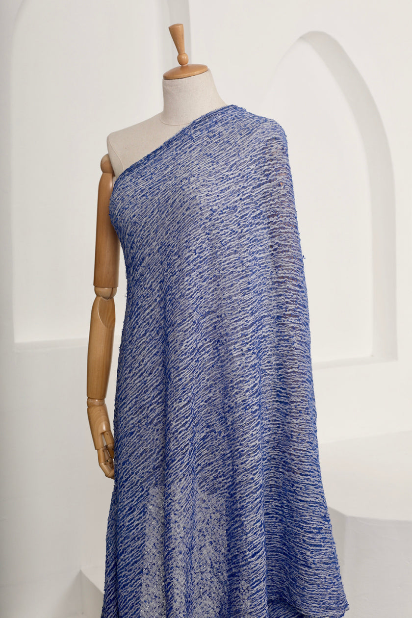 Blue Unique Natural Fabrics: Funky, Sheer, and Textured Cotton Linen.