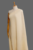 Neutral Stretchy Crinkle Cotton Fabric, Textured Surface, Off White Handwoven.