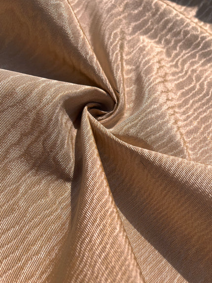 Pastel Beige Colour Silk Moire Home Textile Interior Fabrics, Watermark Pattern.