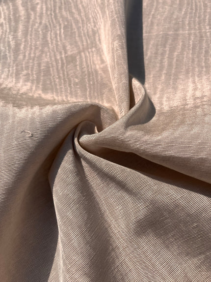 Sand Beige Colour Silk Moire Home Textile Interior Fabrics, Watermark Pattern.