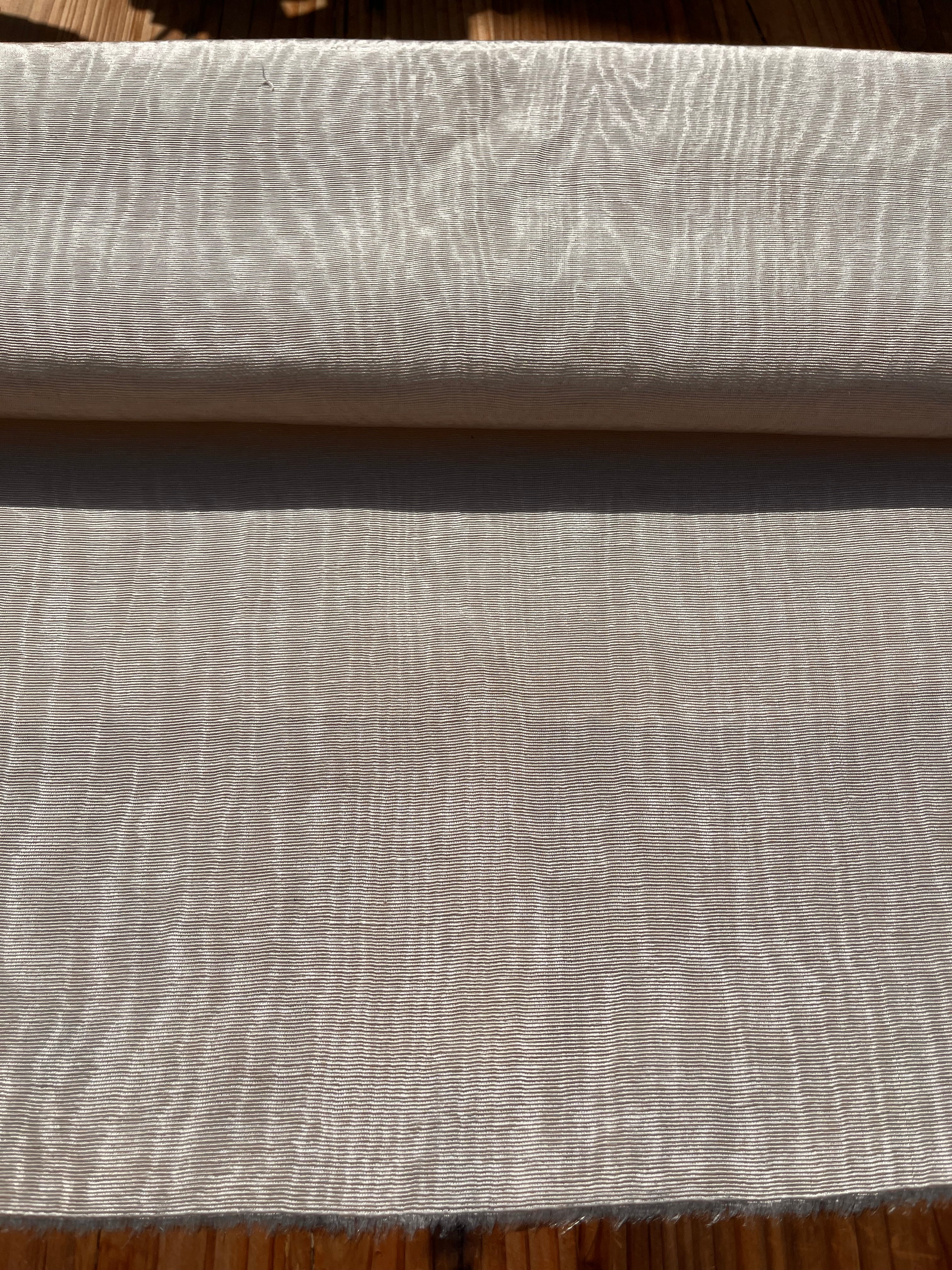 Sand Beige Colour Silk Moire Home Textile Interior Fabrics, Watermark Pattern.