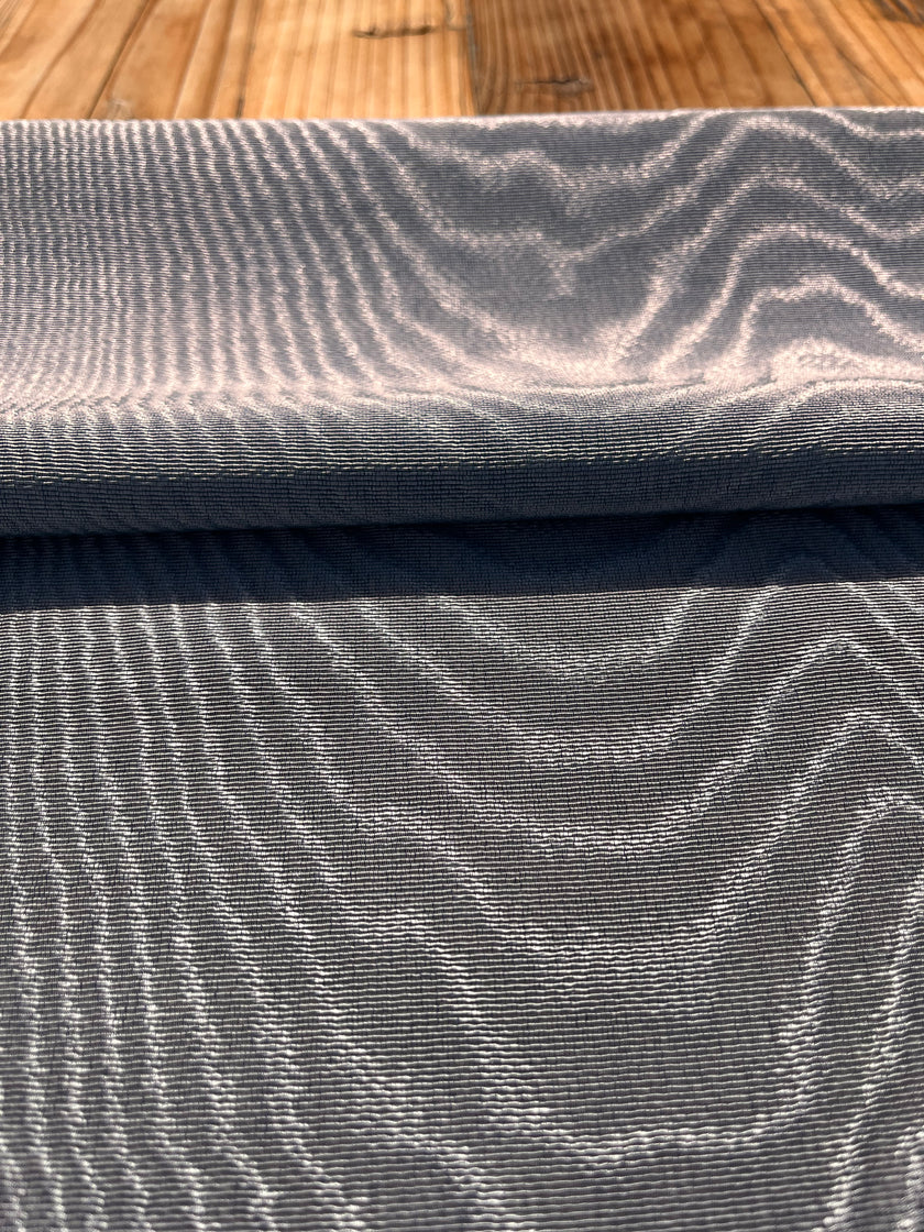 Pastel Blue Colour Silk Moire Home Textile Interior Fabrics, Watermark Pattern.
