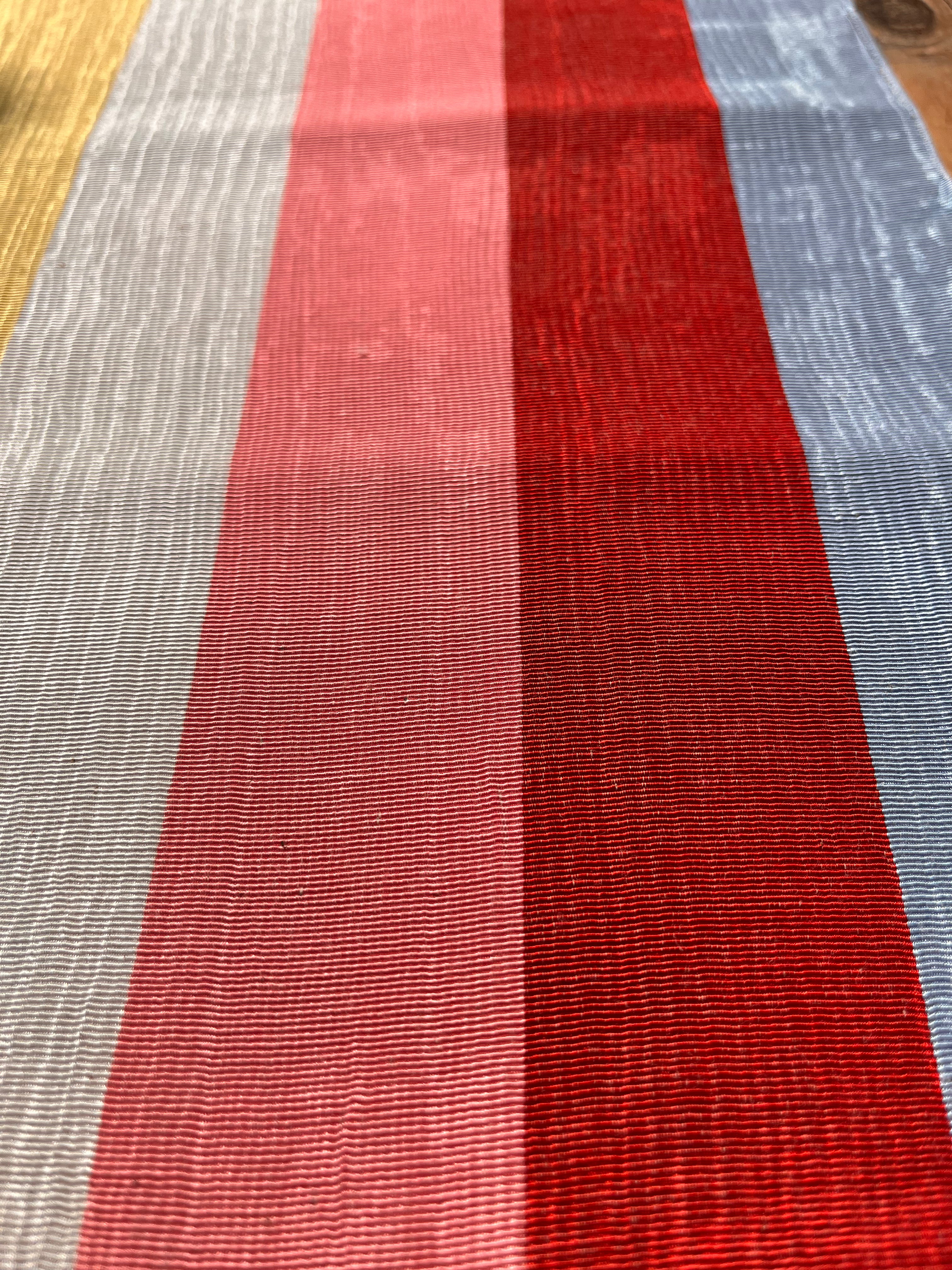 Rainbow Striped Colour Silk Moire Home Textile Interior Fabrics, Watermark Pattern.