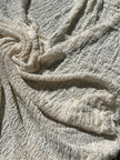 Tissu en lin par cour, tissu en coton biologique, tissus naturels semi-transparents texturés / non blanchis, blanc ivoire.