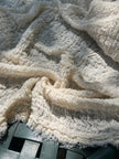 Tissu en lin par cour, tissu en coton biologique, tissus naturels semi-transparents texturés / non blanchis, blanc ivoire.