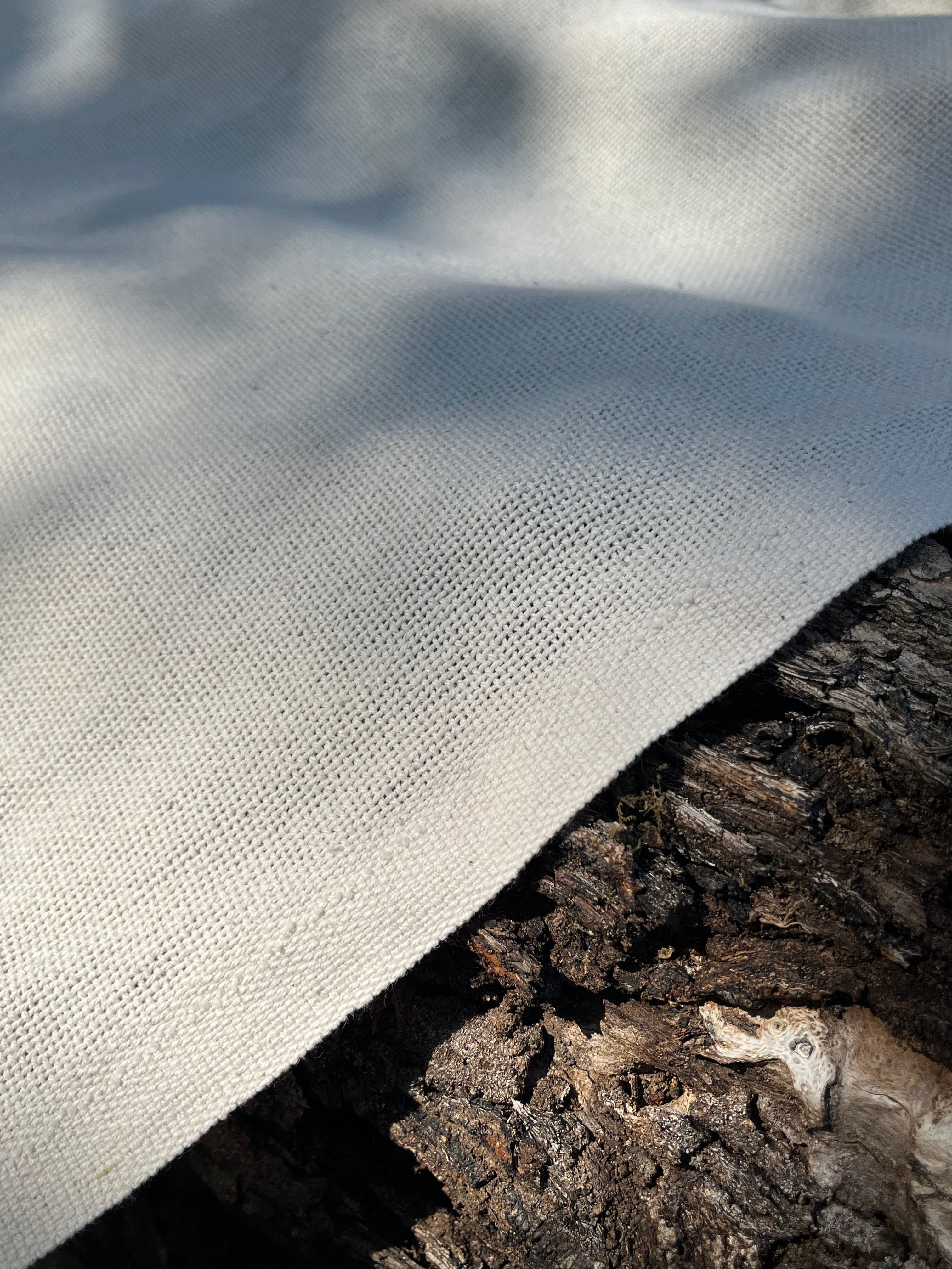 Heavy Weight Organic Cotton Open Weave Sewing Fabric, Natural Undyed, Wide Width 240 cm.
