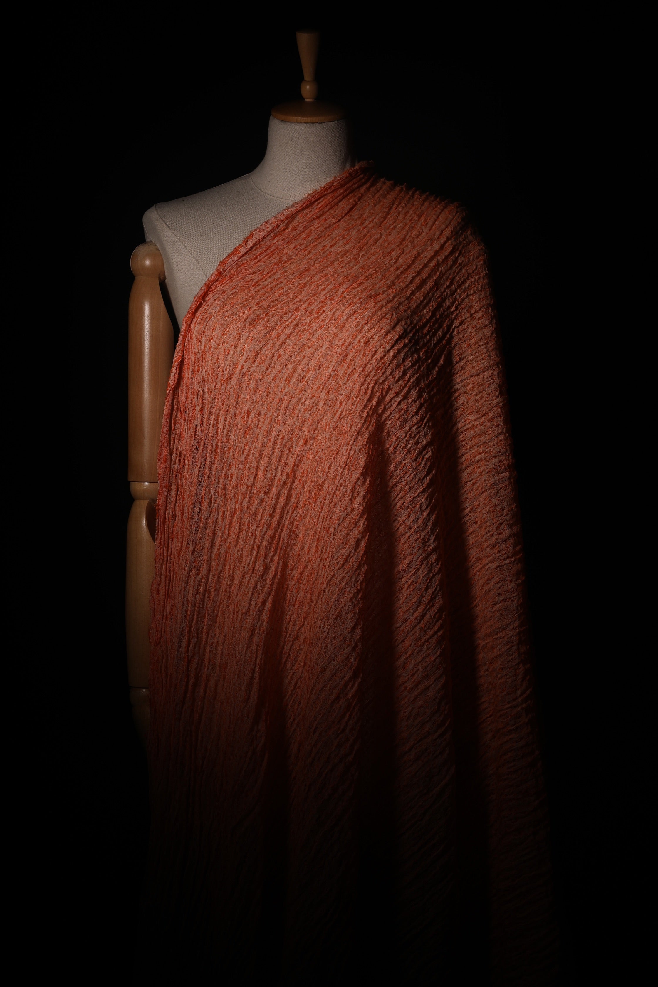 Orange Natural Sheer, Textured Cotton Linen Mix Special Fabrics.