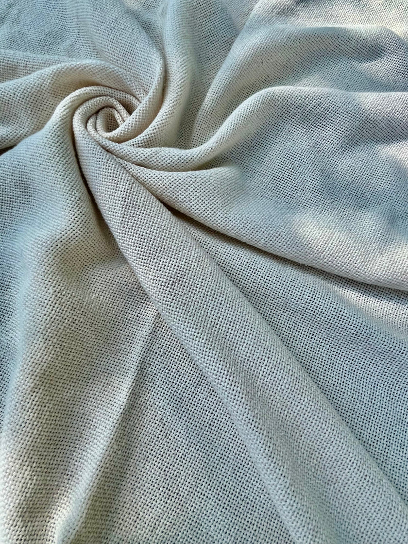 Heavy Weight Organic Cotton Open Weave Sewing Fabric, Natural Undyed, Wide Width 240 cm.