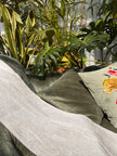 Sand Beige Colour Silk Moire Home Textile Interior Fabrics, Watermark Pattern.