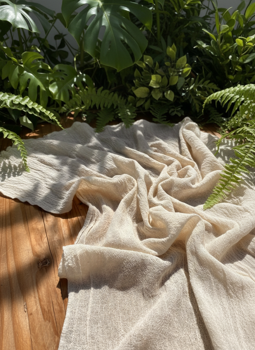 Tissu froissé en coton turc texturé spécial : qualité unique pour les robes d'été kimono et les tenues de nouveau-né | Options de gaze, transparentes et extensibles.