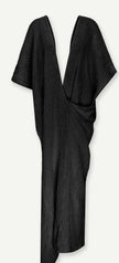 Black Textured Linen Fabric By The Yard Natural Fabrics.