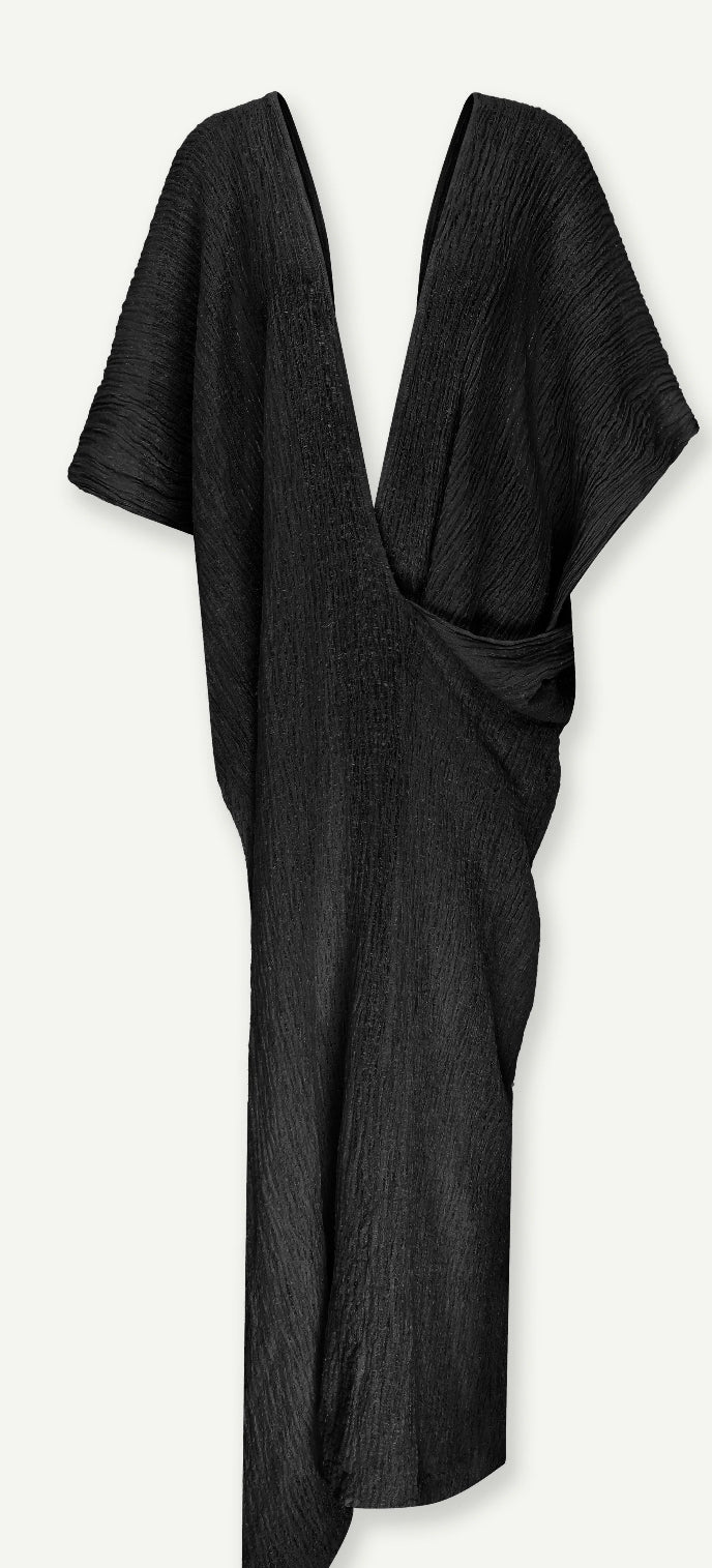 Black Textured Linen Fabric By The Yard Natural Fabrics.