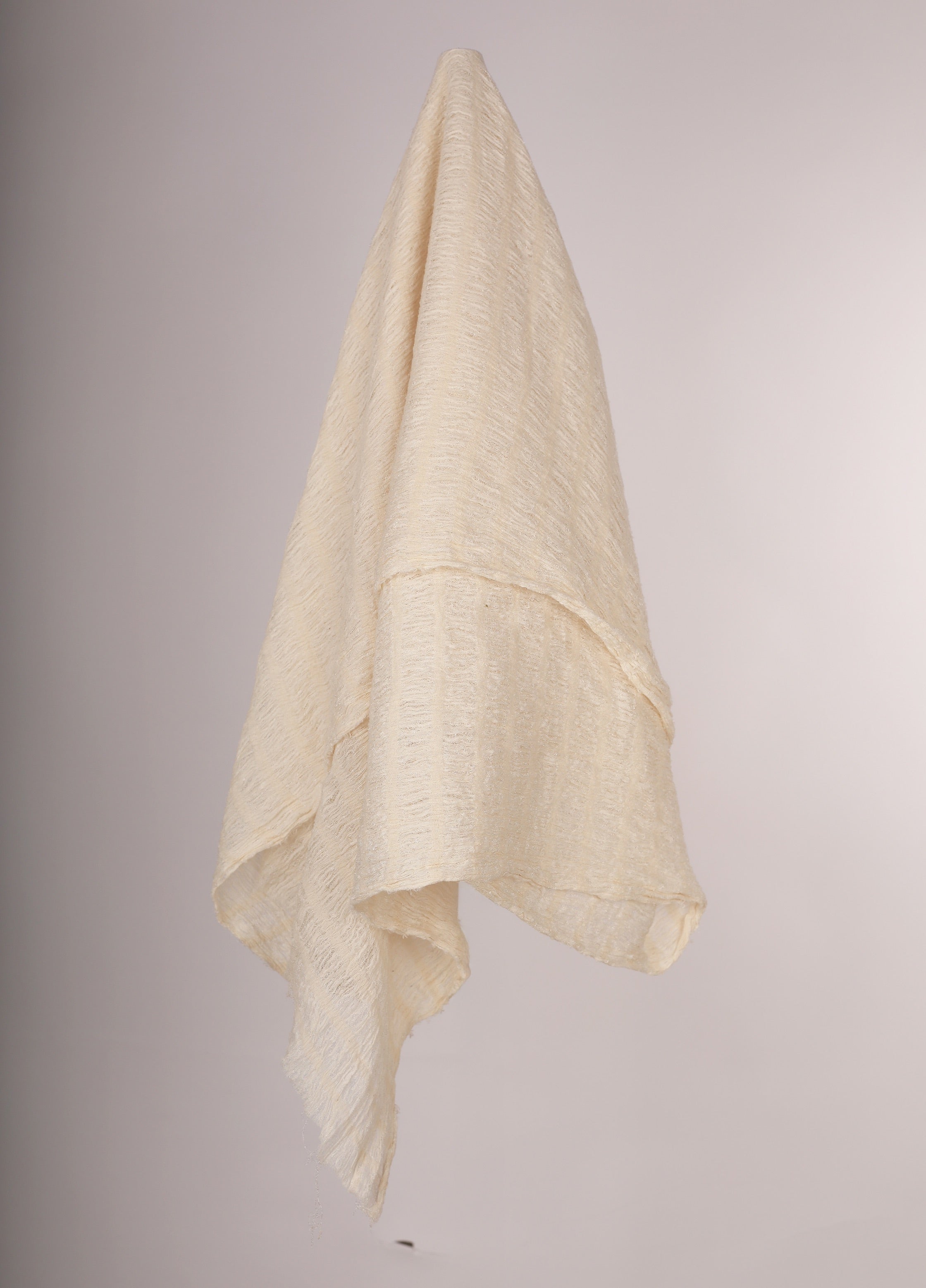 Undyed Textured Cotton Crinkle Fabric Gauze, Sheer & Stretchy.